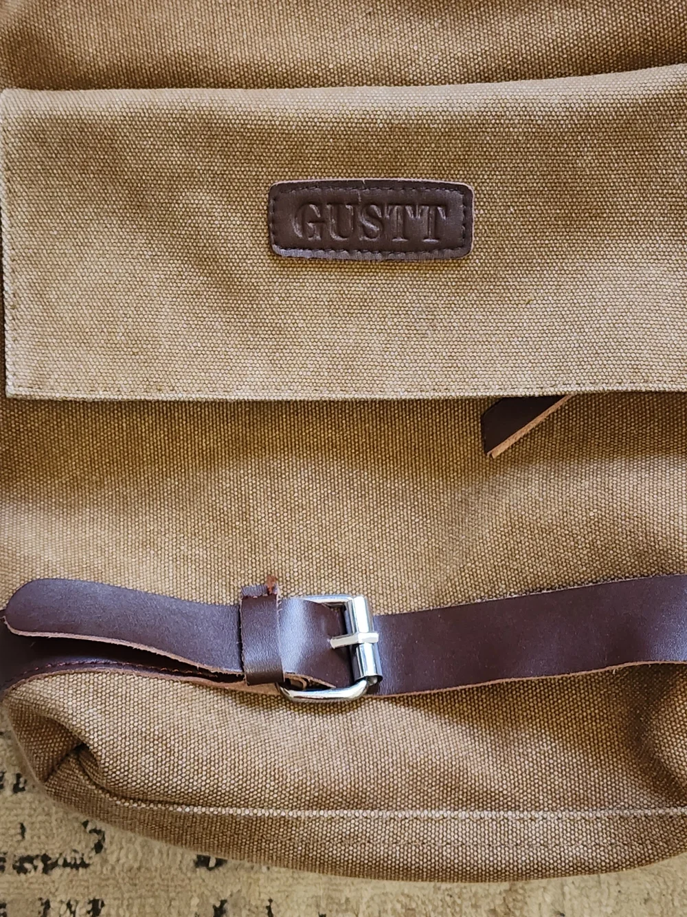 Gustin Brown Canvas Crossbody Bag for Men